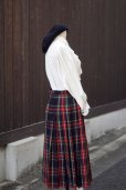 画像8: ”GLENPOSE” スコットランド製 タータンチェック柄 ピュアウール マルチカラー系 巻きスカート フレア サイズ調整可能 w74cm[20522] (8)