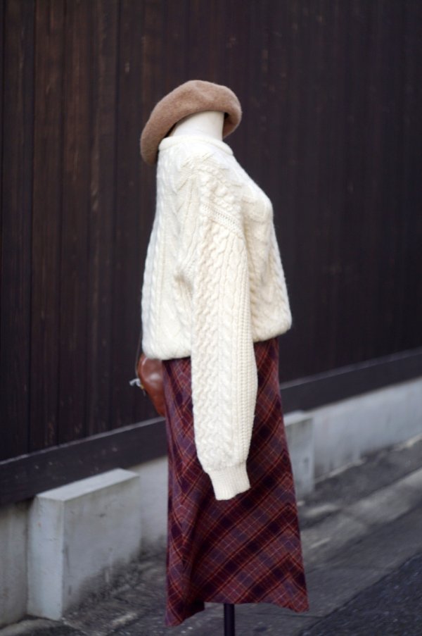 画像7: "CHAVARIE" チェック柄  ピンク系  スカート セミタイト w67cm[20527]