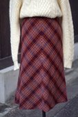画像1: "CHAVARIE" チェック柄  ピンク系  スカート セミタイト w67cm[20527] (1)