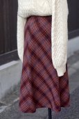 画像2: "CHAVARIE" チェック柄  ピンク系  スカート セミタイト w67cm[20527] (2)