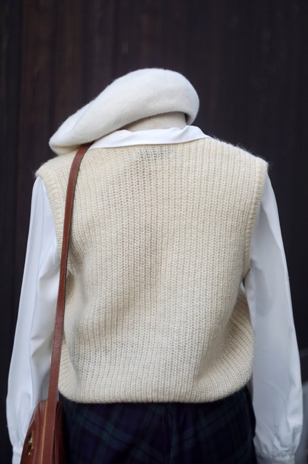 画像3: "McGREGOR" 無地  ウール アイボリー ベスト Vネック 前開き ニット[20529]