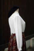 画像4: "GATSBY" 無地 白 長袖 ブラウス レースカラー  ギャザー[20521] (4)