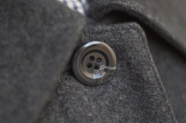 画像4: "TOKYOSTYLE" ダークグレー 無地 ウール ステンカラーコート 比翼[20526]