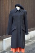 画像3: "TOKYOSTYLE" ダークグレー 無地 ウール ステンカラーコート 比翼[20526] (3)