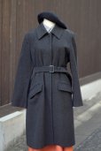 画像10: "TOKYOSTYLE" ダークグレー 無地 ウール ステンカラーコート 比翼[20526] (10)