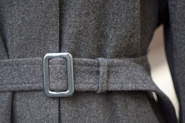 画像11: "TOKYOSTYLE" ダークグレー 無地 ウール ステンカラーコート 比翼[20526]