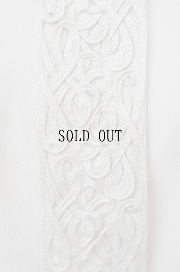 画像5: "Hana no blouse" 無地 グレー系 長袖 ブラウス 比翼 レース襟[20519]