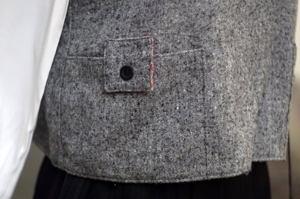 画像4: ”PANPA MIA” 無地 グレー ベスト ノーカラー 後開き ポケット[20534]