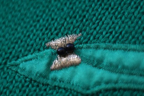 他の写真1: 無地 パンプス柄 グリーン ウール混 ニット カーディガン[20531]