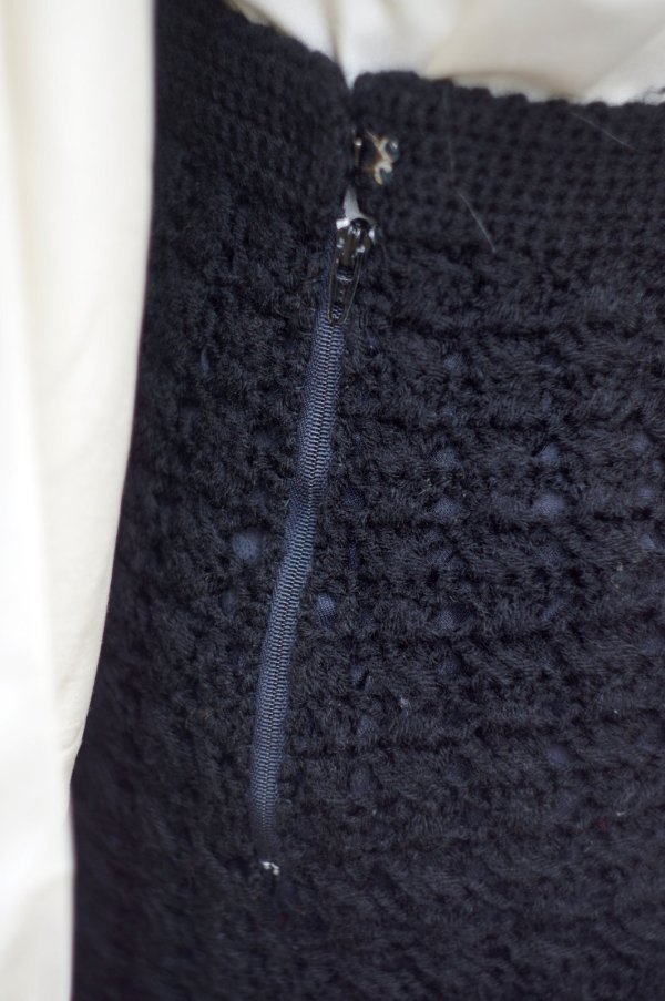 画像5: 無地  黒系 スカート タイト かぎ編み w63cm[20533]