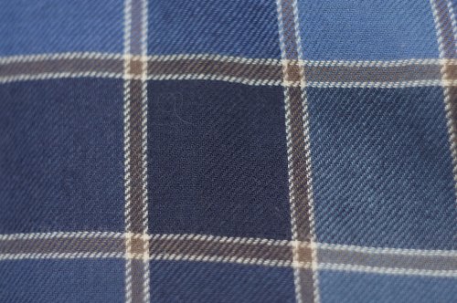 他の写真1: ”mammina” チェック柄 ウール混 ブルー系 長袖 レトロワンピース ラウンドネック プリーツ [20539]