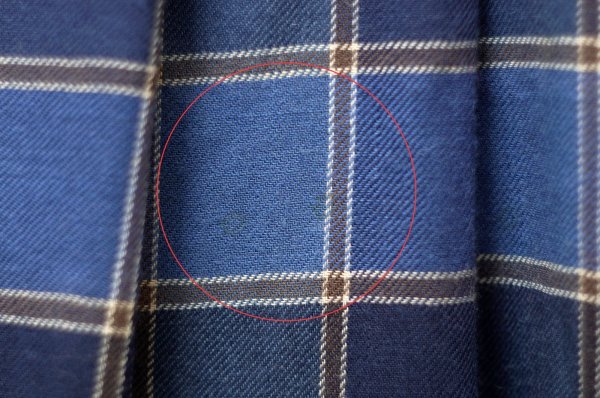 画像12: ”mammina” チェック柄 ウール混 ブルー系 長袖 レトロワンピース ラウンドネック プリーツ [20539]