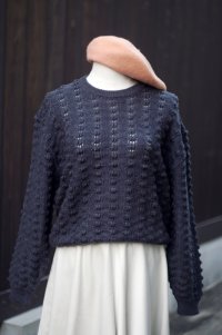 ”VELVE”  無地 グレー ウール混  ニット ラウンドネック [20544]