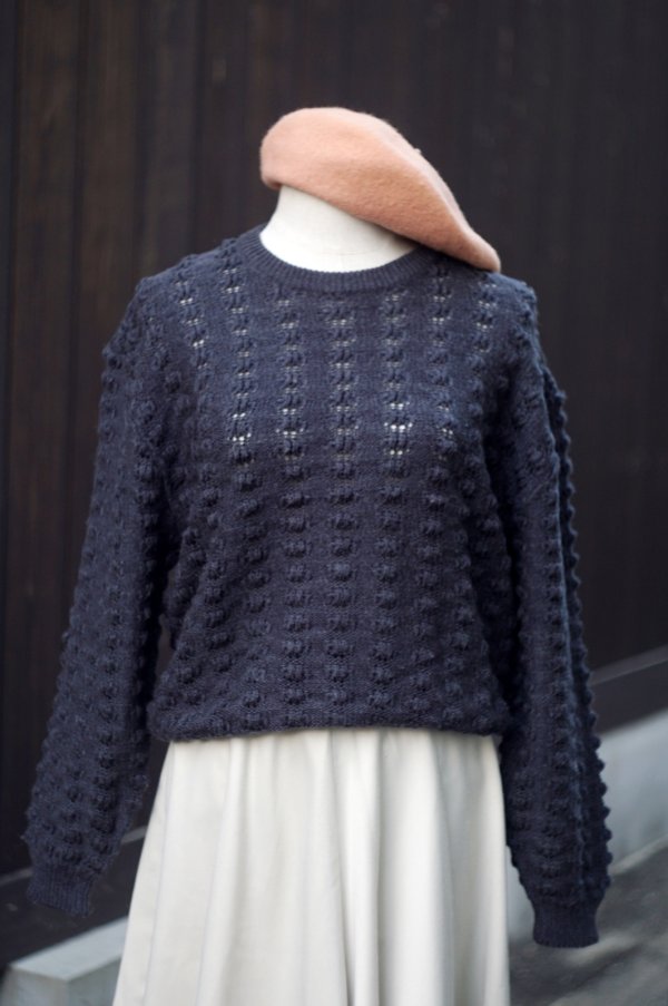 画像1: ”VELVE”  無地 グレー ウール混  ニット ラウンドネック [20544]