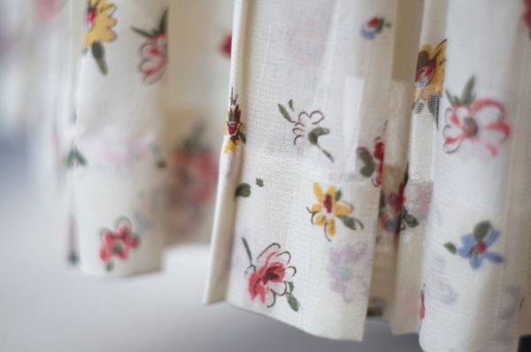 画像4: ”bou a roo” アイボリー 花柄 スカート フレア w64cm[20014]