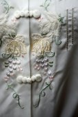 画像6: ”ROSE BRAND” 白 チャイナブラウス 半袖 チャイナボタン マオカラー 刺繍 スナップボタン [20054]