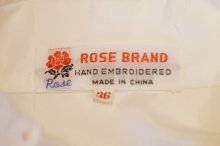 他の写真1: ”ROSE BRAND” 白 チャイナブラウス 半袖 チャイナボタン マオカラー 刺繍 スナップボタン [20054]