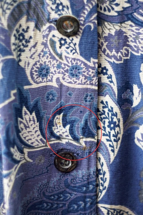 他の写真1: "Burberrys" エスニック 花柄 半袖 レーヨン レトロワンピース オープンカラー[20053]