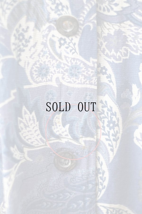 画像17: "Burberrys" エスニック 花柄 半袖 レーヨン レトロワンピース オープンカラー[20053]