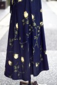 画像10: US ネイビー 花柄  ノースリーブ  レトロワンピース ノーカラー[20118]