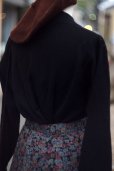 画像5: 花柄 ブラック系 スカート フレア w/64cm [16736] (5)
