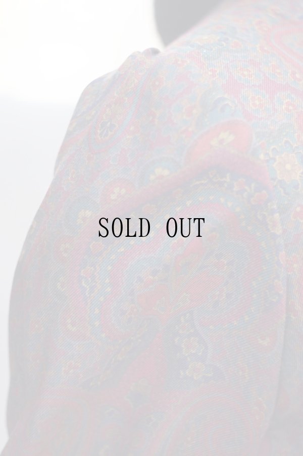 画像10: ペイズリー柄 長袖 ウール セットアップ ペプラム[19480]