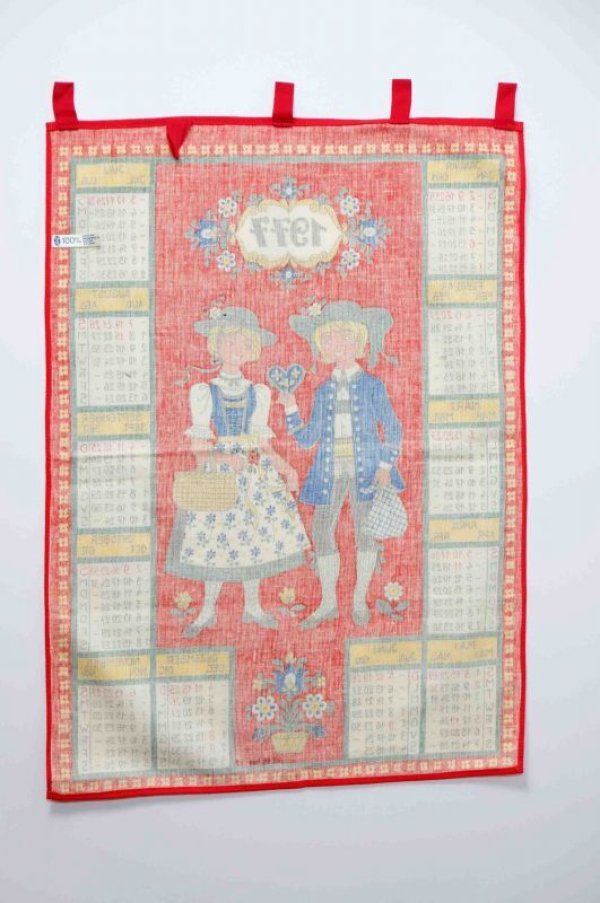 画像6: 1977年 布カレンダー タペストリー チロル 41cm×57cm[11521]