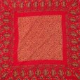 画像1: ペイズリー柄 赤系 シルク スカーフ 78cm×78cm[12402] (1)