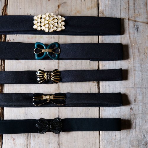 他の写真1: 無地 黒 アンティークベルト[19750]