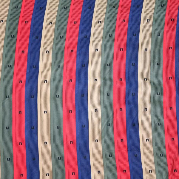 画像2: ungaro マルチカラー系 ストライプ柄 シルク スカーフ 80cm×80cm[20076]