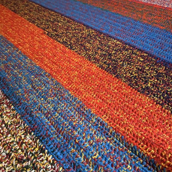 画像5: マルチカラー ニット ラグ カバー 200×190cm WEB限定[19310]