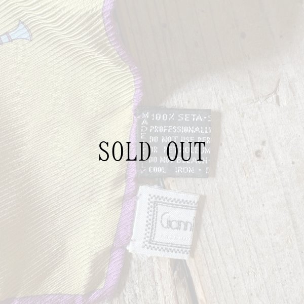 画像6: "Gianni Versace ヴェルサーチ" 楽器絵模様 シルク スカーフ 42cm×42cm[19939]