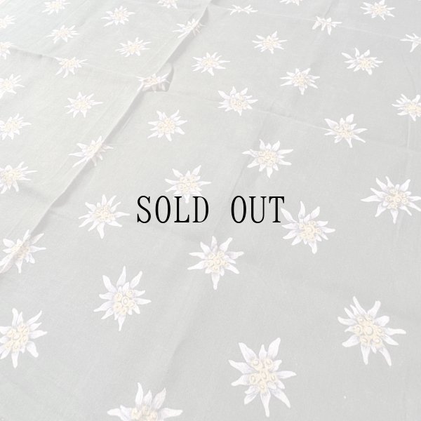 画像4: インポート グリーン 花柄 コットン スカーフ 50cm×50cm[19941]