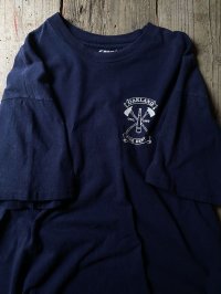 船モチーフ  ネイビー×白 半袖 プリント Tシャツ [17291]