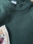 画像10: "FRUIT OF THE LOOM" US製 パッチワークとボタン ディープグリーン スウェット トップス[20270] (10)