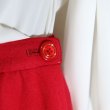画像4: 赤 ウール スカート フレア /w63cm[42211]