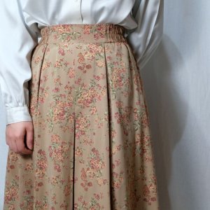 画像: 花柄 ブラウン系 スカート フレア/w60cm[42297]