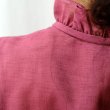 画像10: ピンク系 半袖 ブラウス 刺繍 フリルカラー ボウタイ[11431]