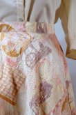 画像2: アンティーク織機絵模様 ピンク系 スカート フレア/w62cm[11558]