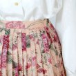 画像3: バラ柄 ピンク系 スカート プリーツ w60cm[11756]