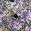 画像6: "三陽商会” 花柄 紫系 半袖 コットン レトロワンピース スクエアネック [12046]
