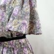 画像9: "三陽商会” 花柄 紫系 半袖 コットン レトロワンピース スクエアネック [12046]