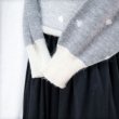 画像13: 花柄 グレー×ホワイト 混ウール ニット セーター 襟付き  [16559]
