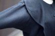 画像10: 無地 ブラック 長袖 セットアップ ウール 混ナイロン ピューリタンカラー ペプラム カットレース[16759]