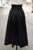 画像1: 無地 ブラック スカート フレア ハイウエスト w/62cm [16786]