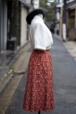 画像4: 花柄 赤×白 スカート フレア w/66cm [16985]