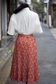 画像5: 花柄 赤×白 スカート フレア w/66cm [16985]