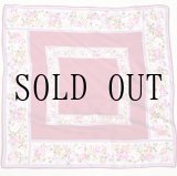 画像: バラ柄 パープル系 シルク スカーフ 79cm×79cm[17226]