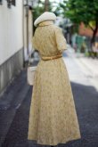 画像2: 花柄 イエロー系 半袖 セットアップ レトロワンピース レギュラーカラー 刺繍[17485]