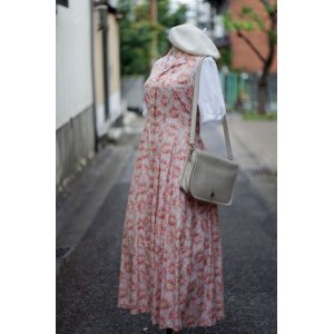 画像: “laura ashley”花柄 ピンク ジャンパースカート テーラードカラー ボタン[17506]